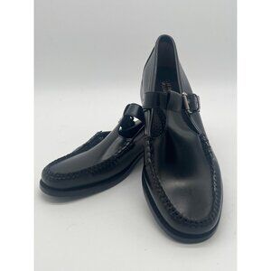 G.H. Bass Weejuns Womens Size 9 Black Leather Mary Jane Loafers With Buckle Clos